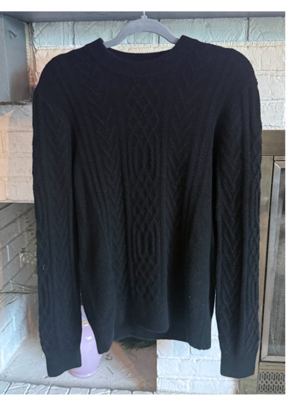 NWT Quince Men's M Mongolian Cashmere Classic Cable Crewneck Sweater